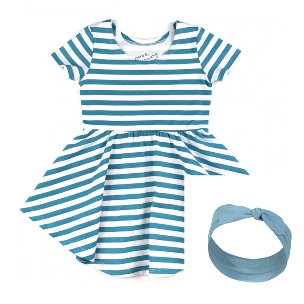 📌🆕 June & January • Swing Dress & Knotted Headband Set